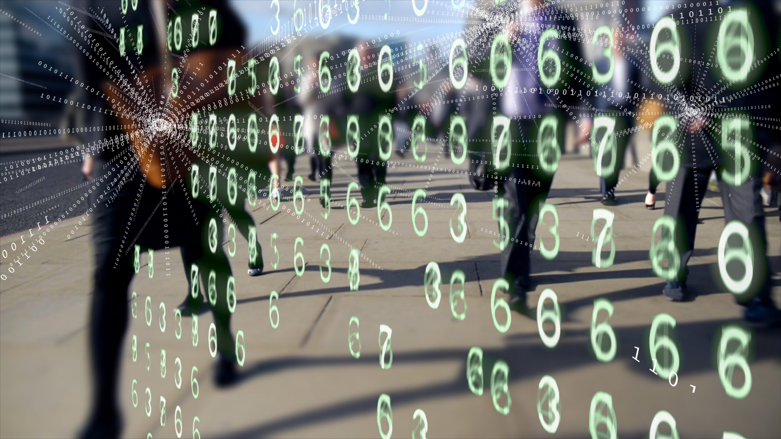 Mobile devices emitting data from commuting office workers.
